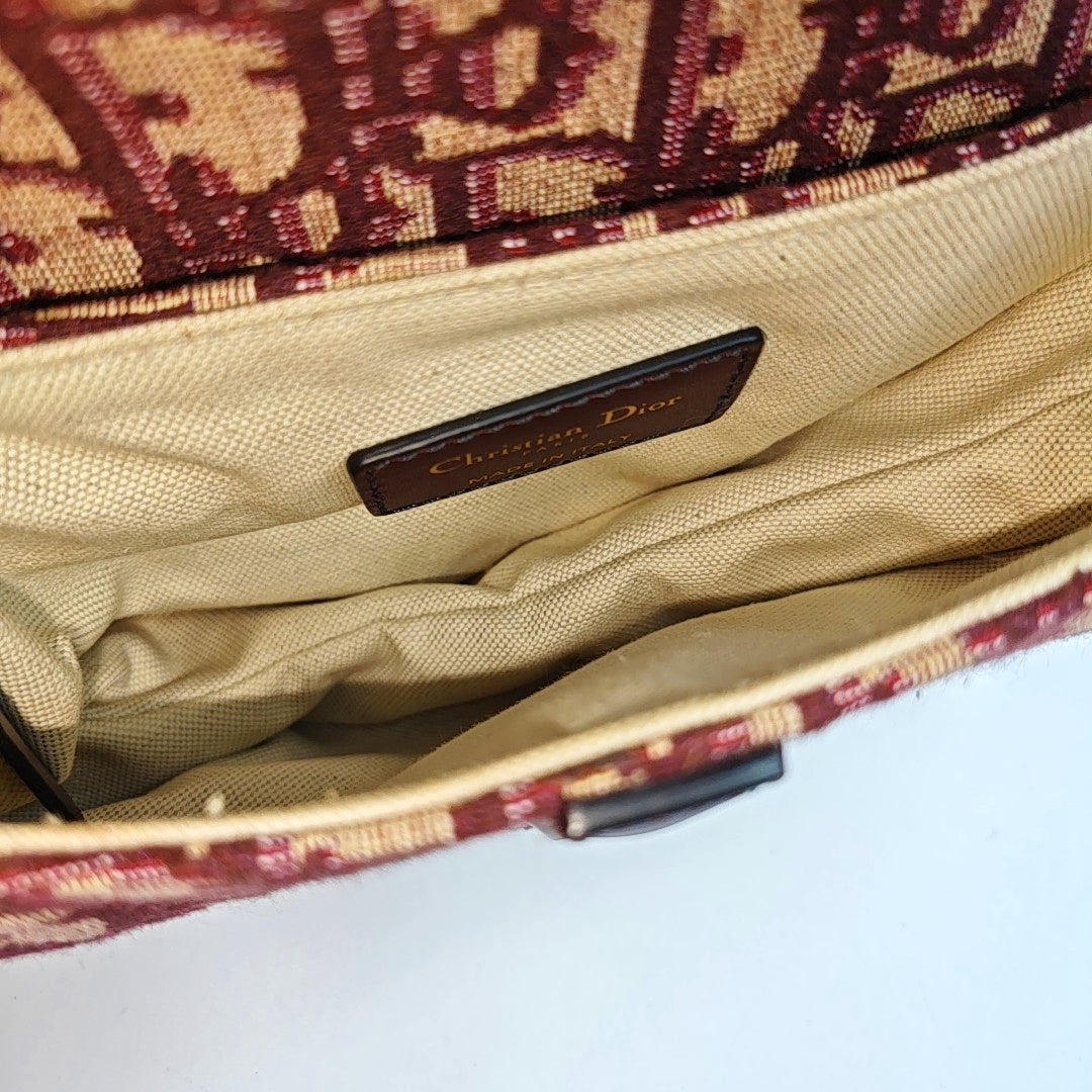 Authenticated pre-owned  Saddle Mini Oblique Canvas Red - Shoulder Bag at Looply