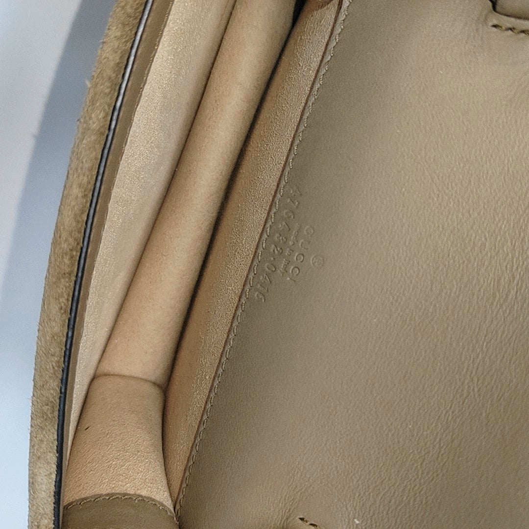 Dionysus Super Mini Monogram Coated Canvas Beige