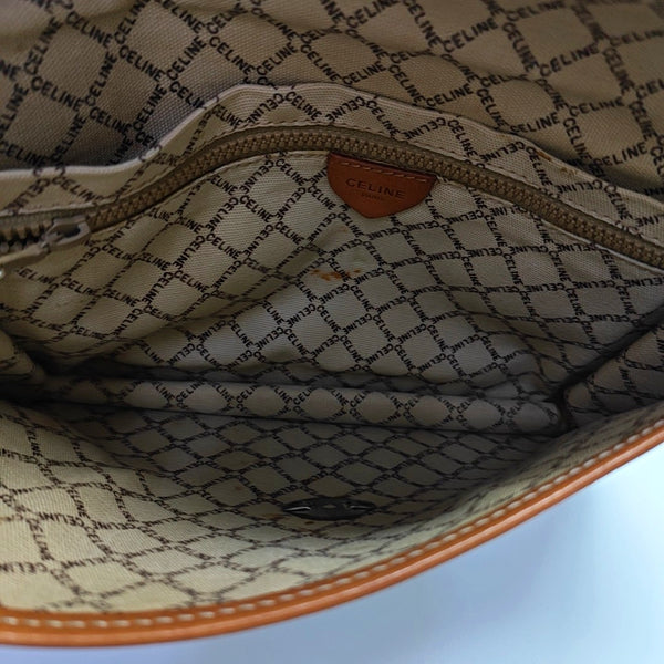 Coated Canvas Clutch Beige