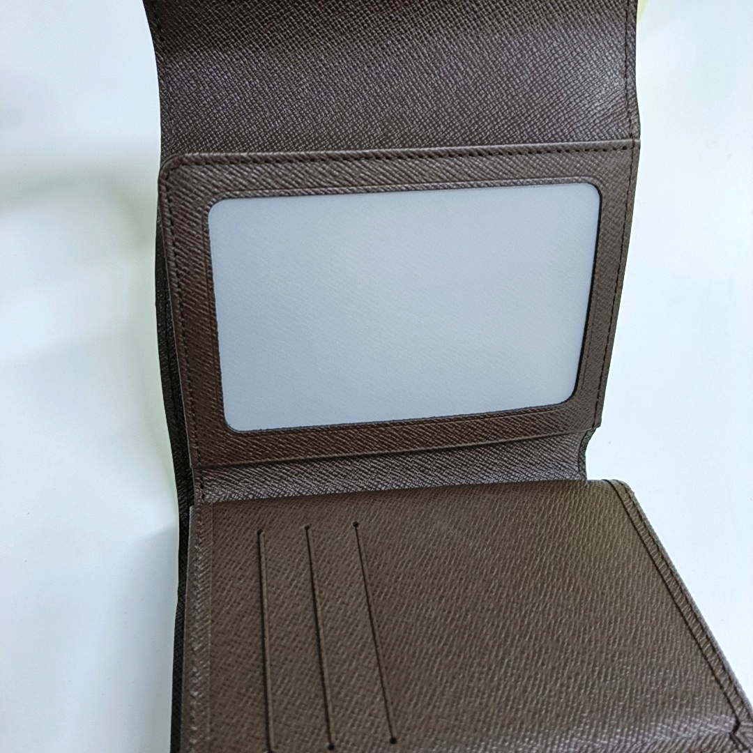 JOEY Damier Ebene Coated Canvas Brown Wallet