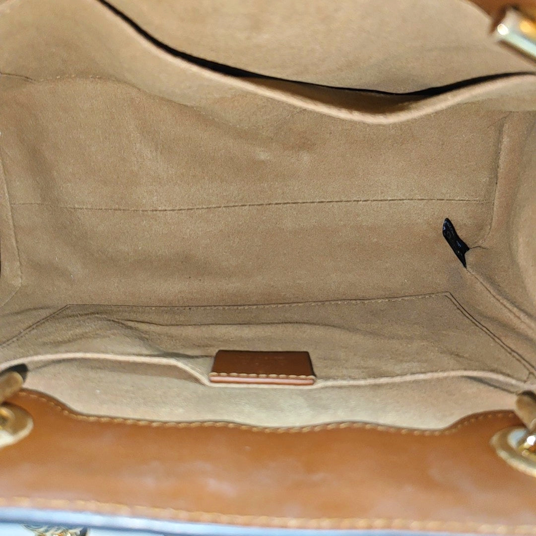 Padlock Small Monogram Coated Canvas Beige