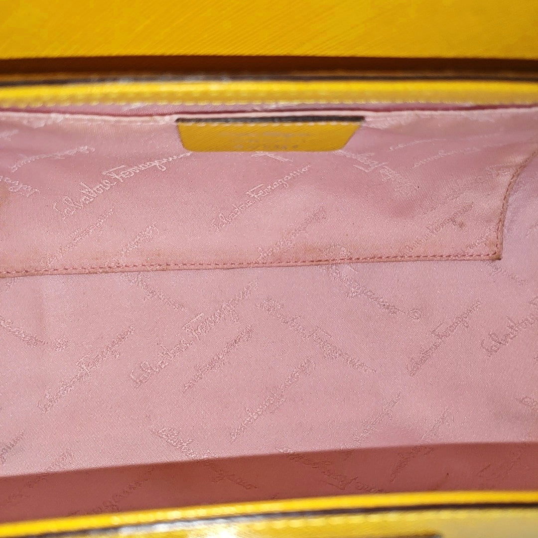 Calfskin Top Handle Bag Yellow