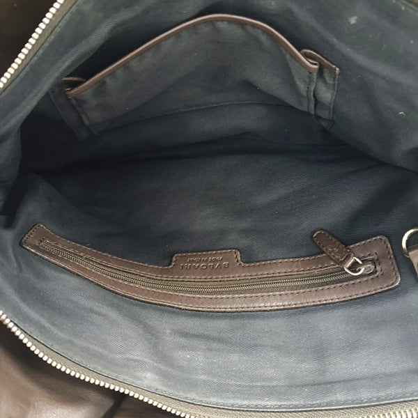 Leather Top Handle Bag Brown