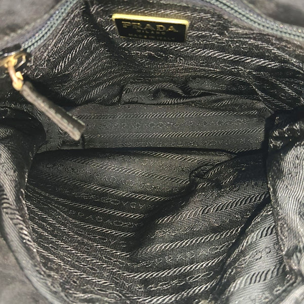 Quilted Nylon Shoulder Bag Black