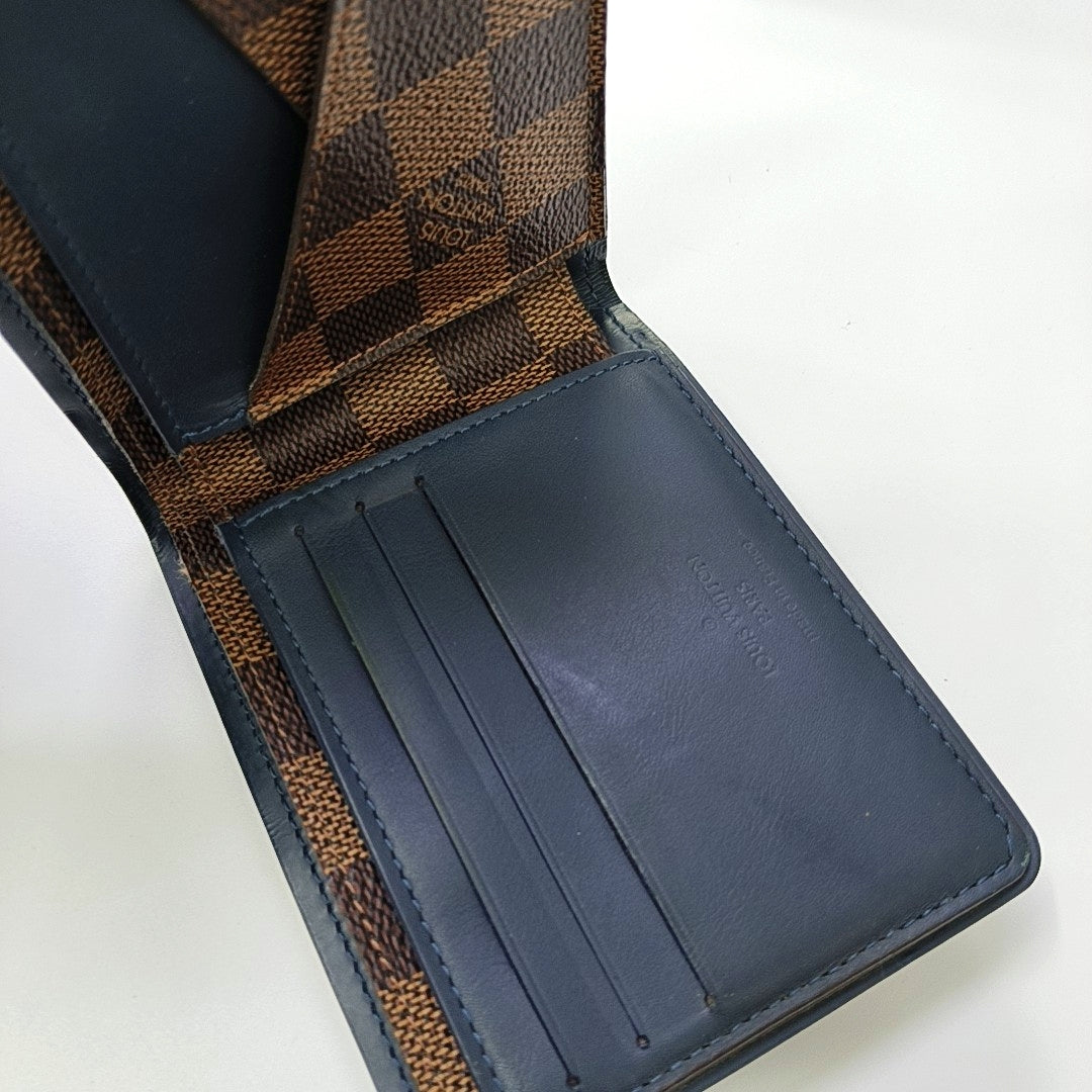 Damier Ebene Coated Canvas Wallet Brown