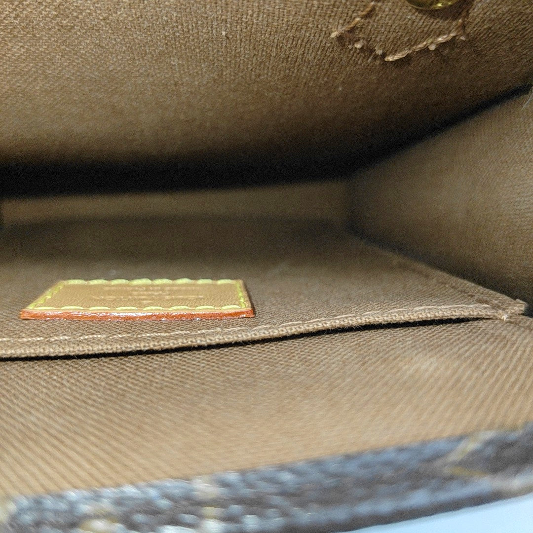 SAC PLAT Mini Monogram Coated Canvas Brown