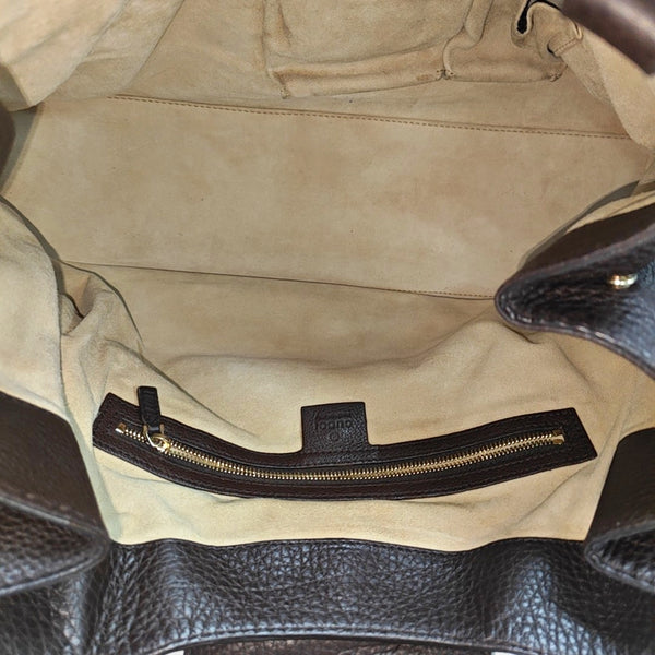 Calfskin Top Handle Bag Brown