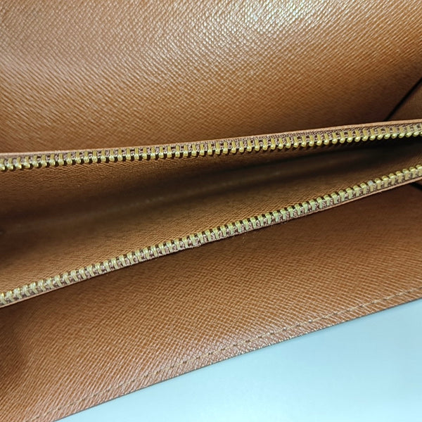 PORTE MONNAIE Monogram Coated Canvas Brown Wallet