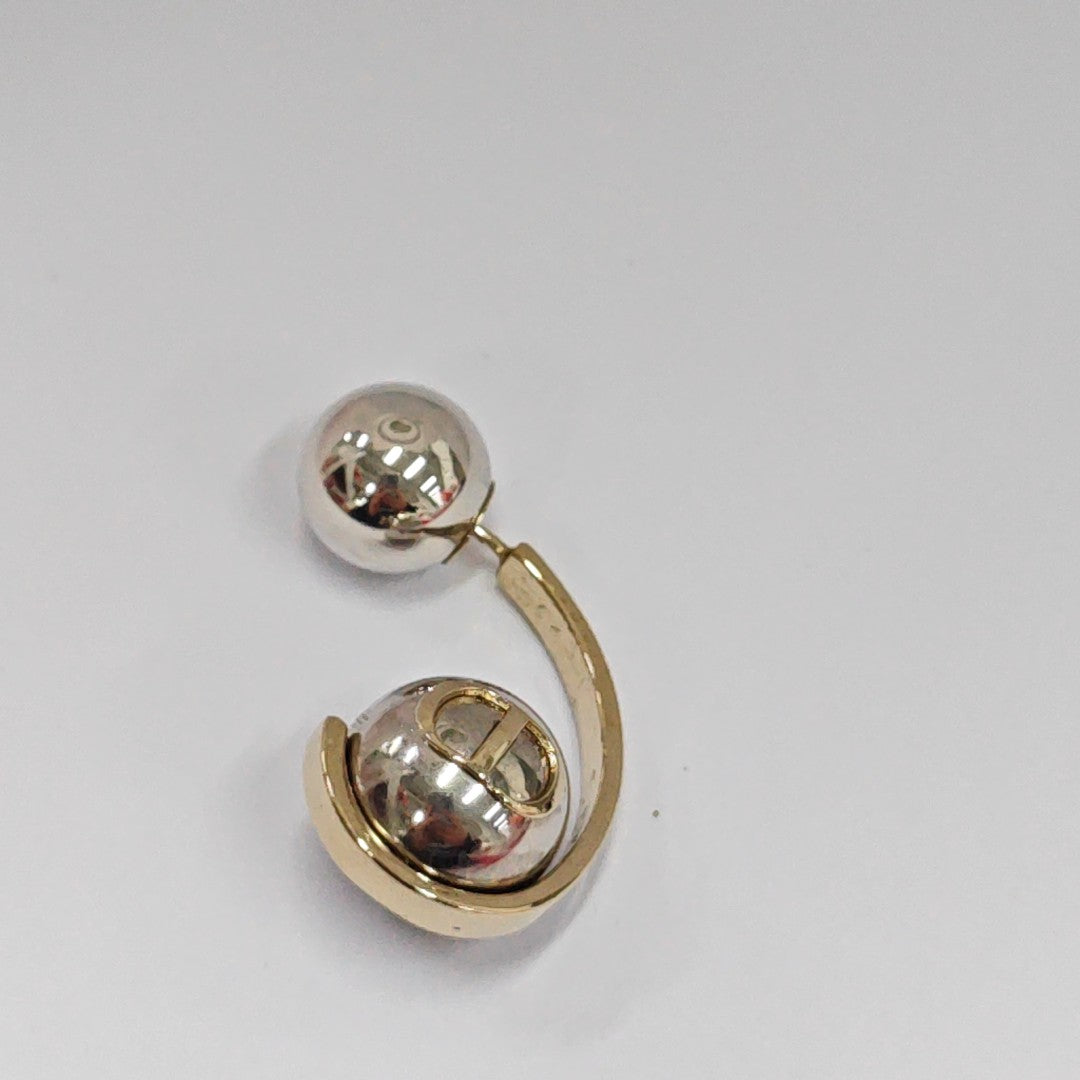 Dior Tribales Metal Silver Stud Earrings