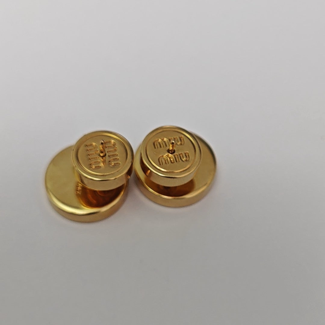 Metal Black Stud Earrings