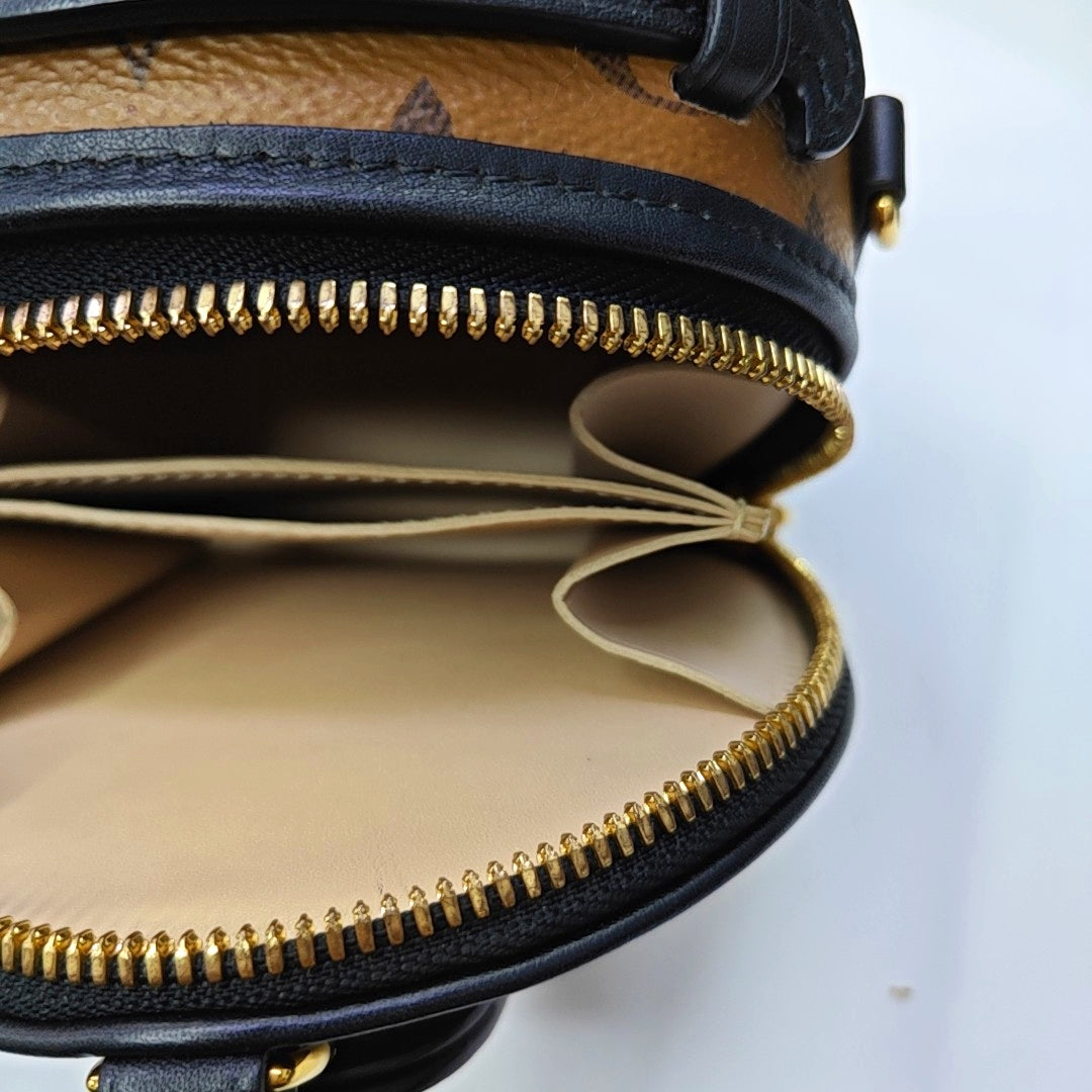 BOITE CHAPEAU Mini Monogram Coated Canvas Brown