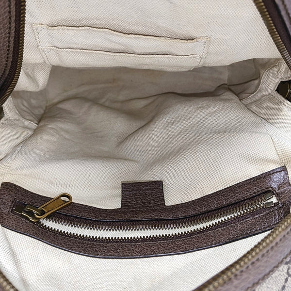 Ophidia Small Monogram Coated Canvas Beige