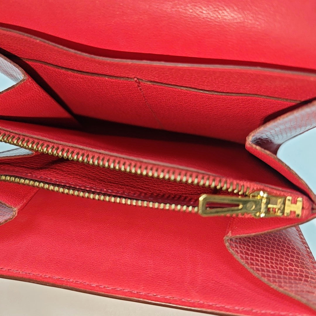 Constance Lizard Red Wallet