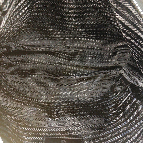 Quilted Nylon Shoulder Bag Black