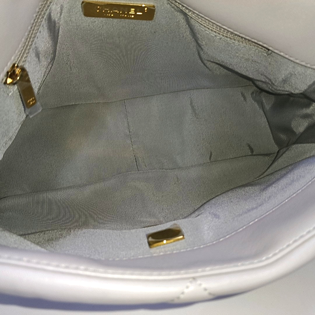 CHANEL 19 Large Quilted Lambskin Gray