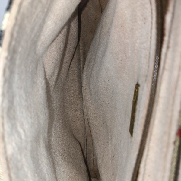 Coated Canvas Shoulder Bag Beige