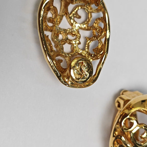 Metal Gold Clip On Earrings
