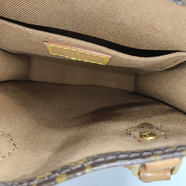 SAC PLAT Mini Monogram Coated Canvas Brown