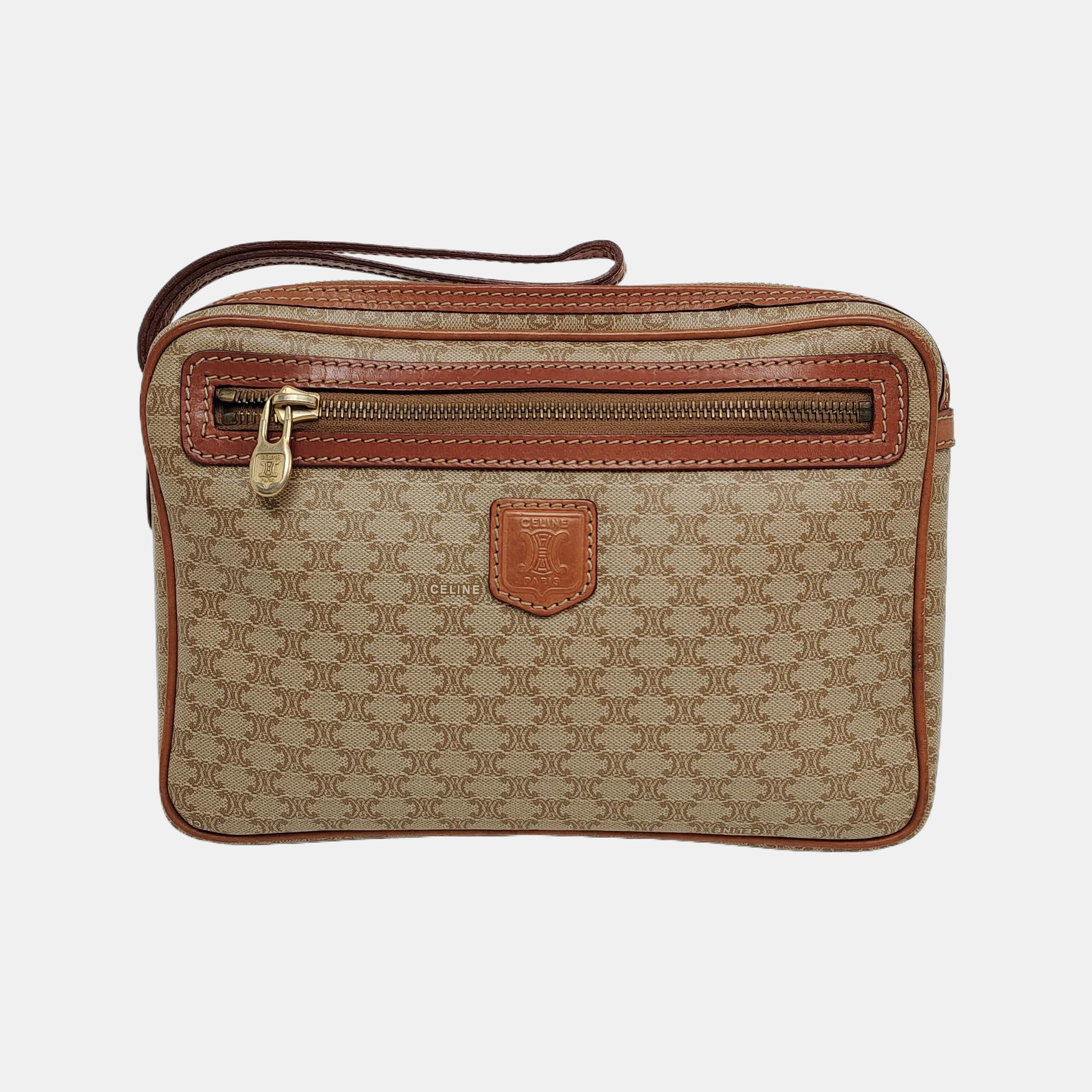 Authenticated pre-owned  MACADAM CLUTCHES Coated Canvas Beige - Clutch at Looply