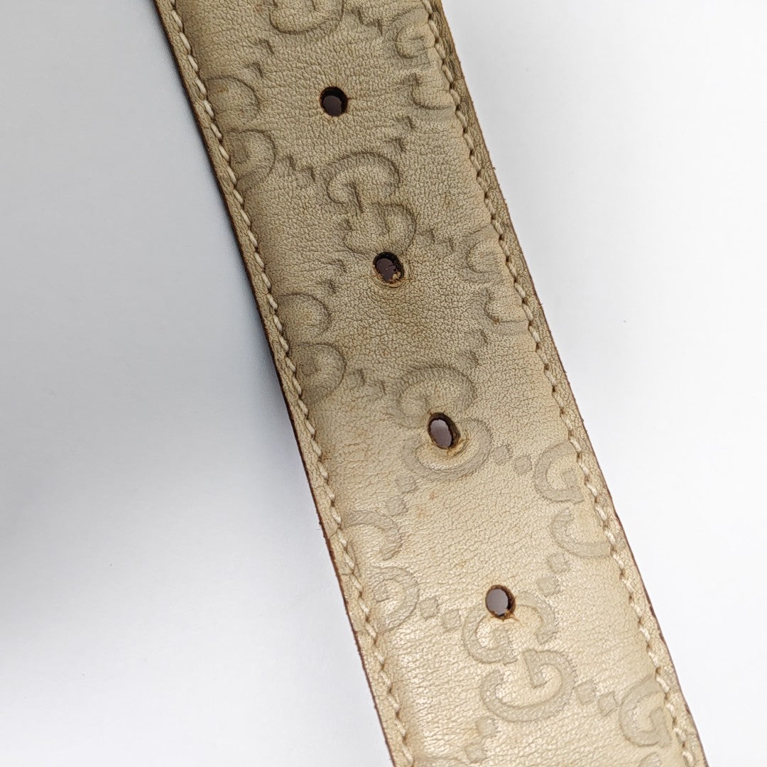 Leather Belt Beige