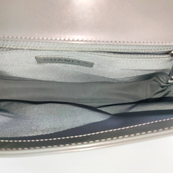 BOY CHANEL Maxi Patent Leather Gray