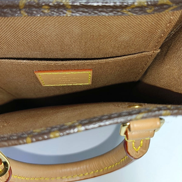 SAC PLAT Mini Monogram Coated Canvas Brown