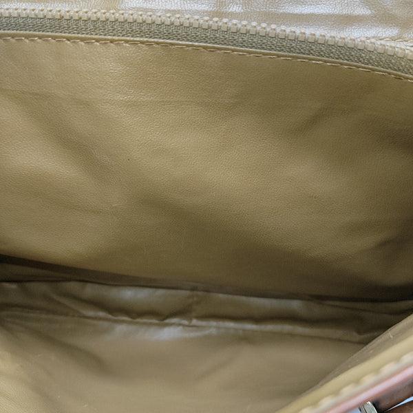 Coated Canvas Top Handle Bag Brown