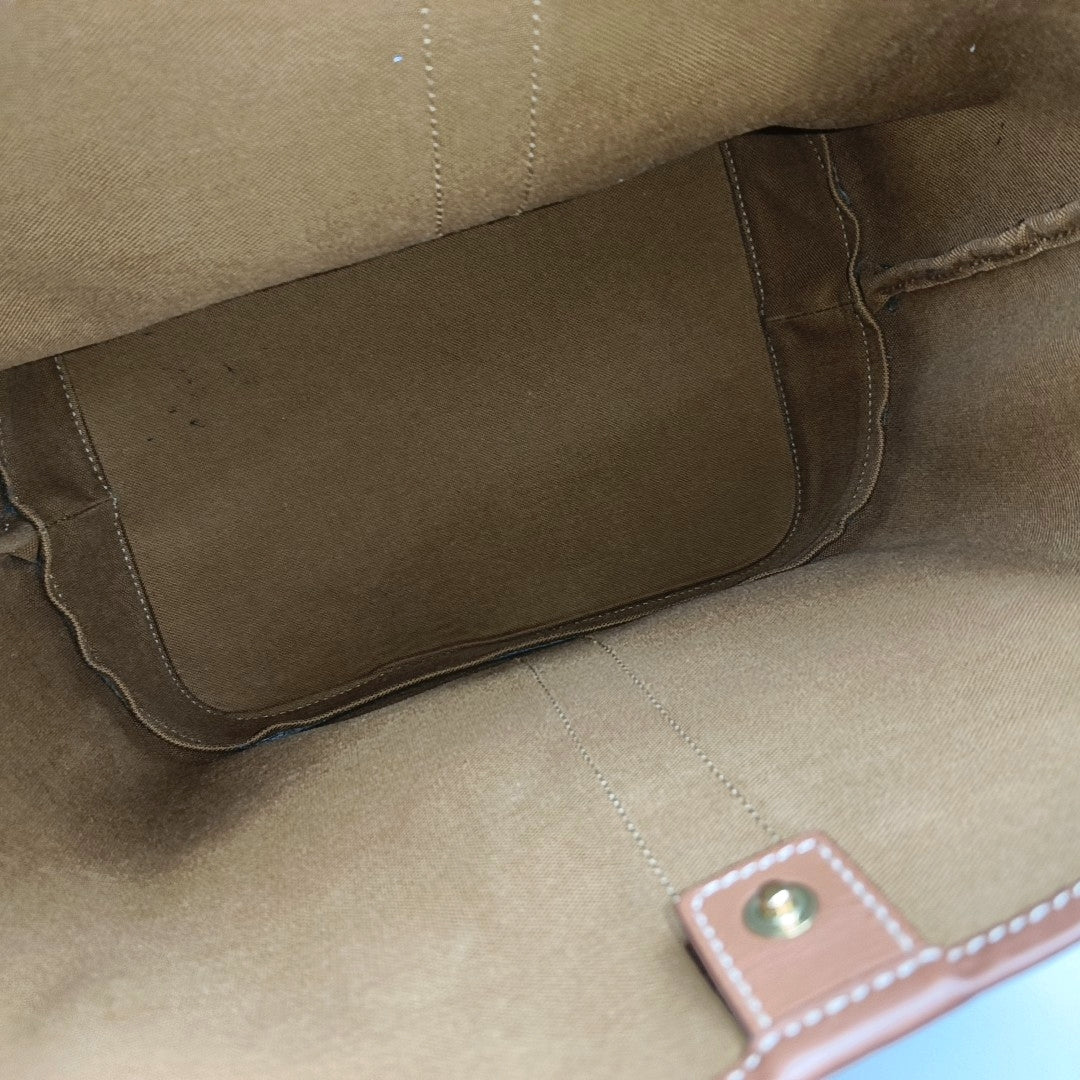 Authenticated pre-owned  TRIOMPHE CANVAS Medium Coated Canvas Brown - Bucket Bag at Looply