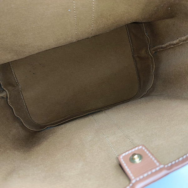 Authenticated pre-owned  TRIOMPHE CANVAS Medium Coated Canvas Brown - Bucket Bag at Looply