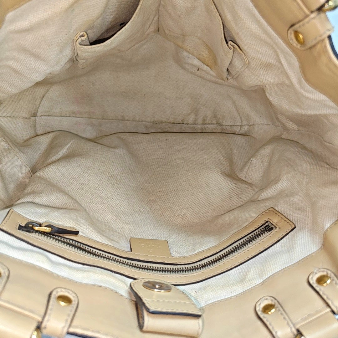 Sukey Monogram Calfskin Beige