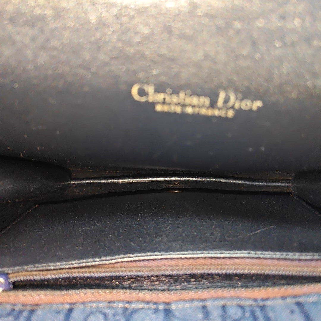 Oblique Canvas Shoulder Bag Blue