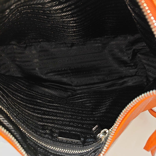 Calfskin Top Handle Bag Orange