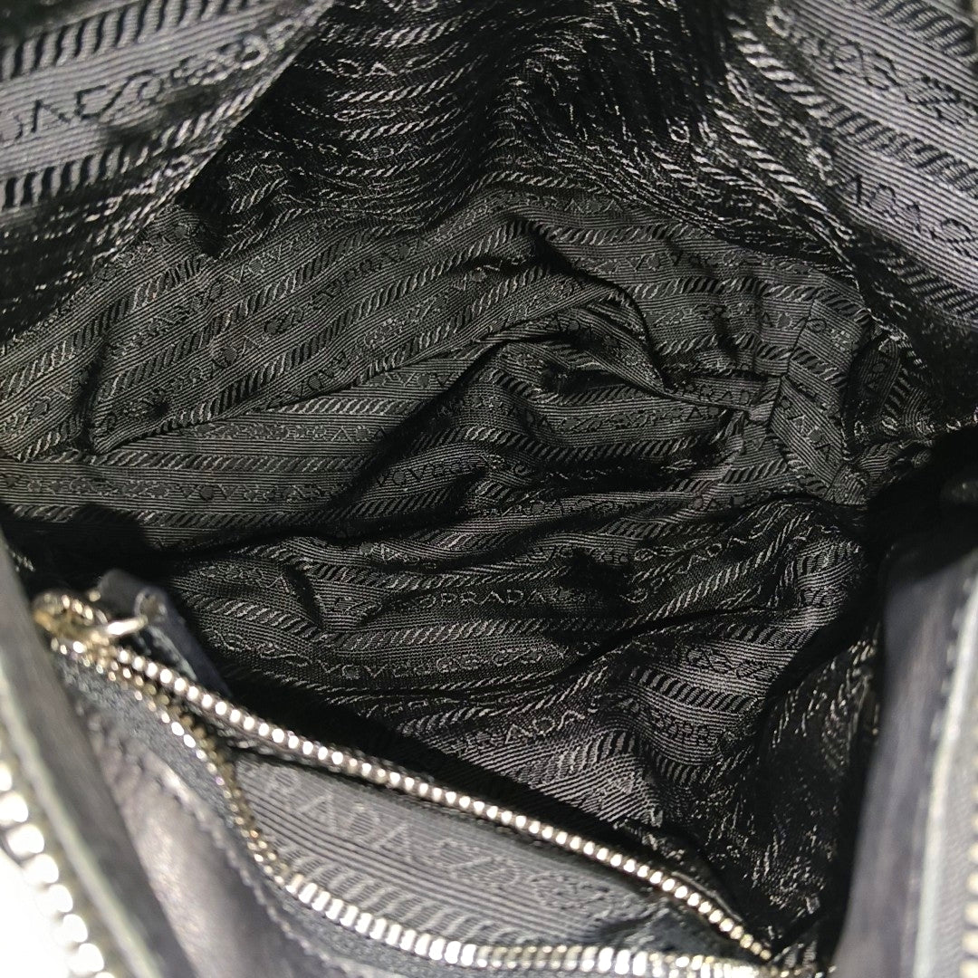Nylon Top Handle Bag Black
