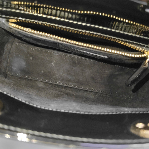 Lady Dior Mini Cannage Patent Leather Black