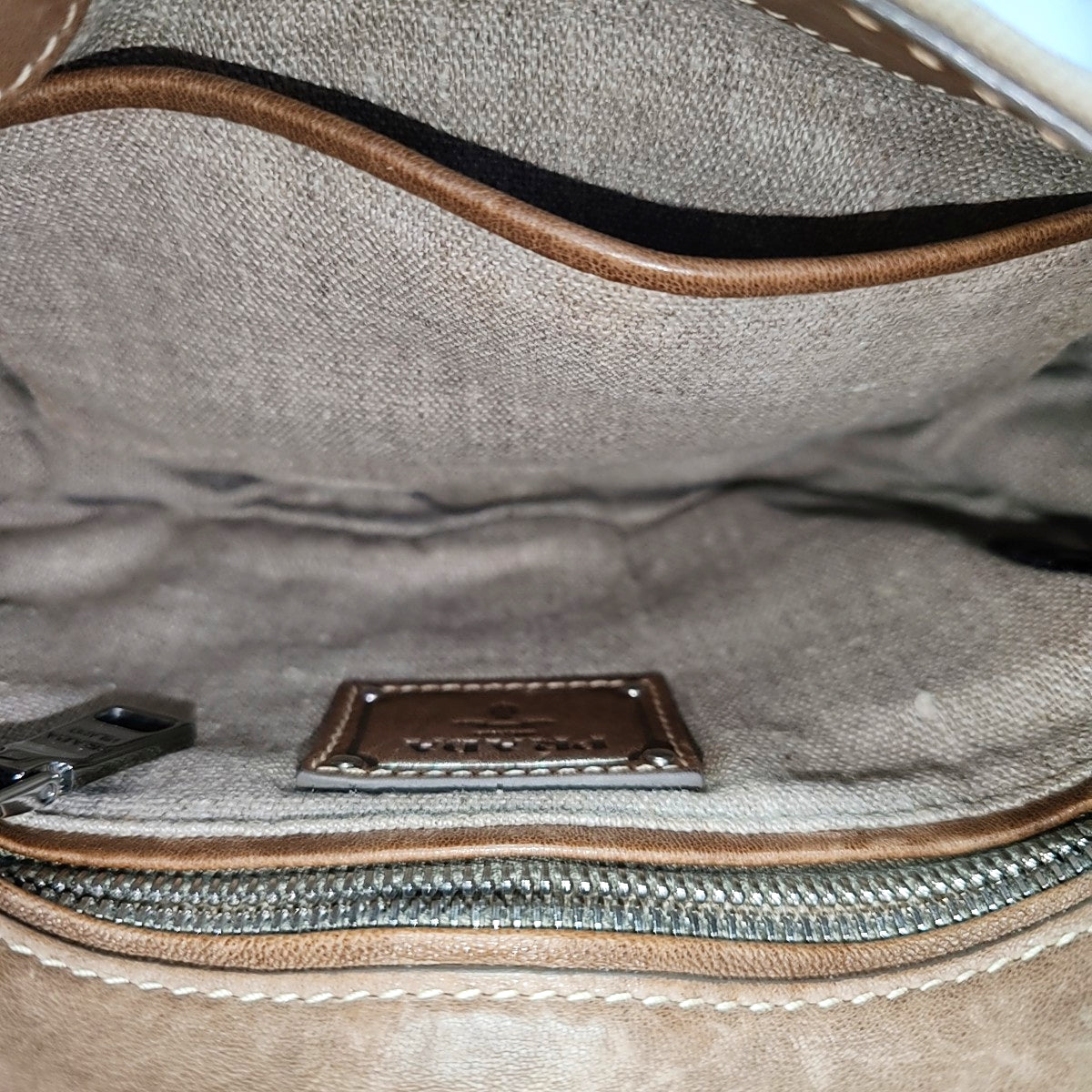 Denim Shoulder Bag Beige