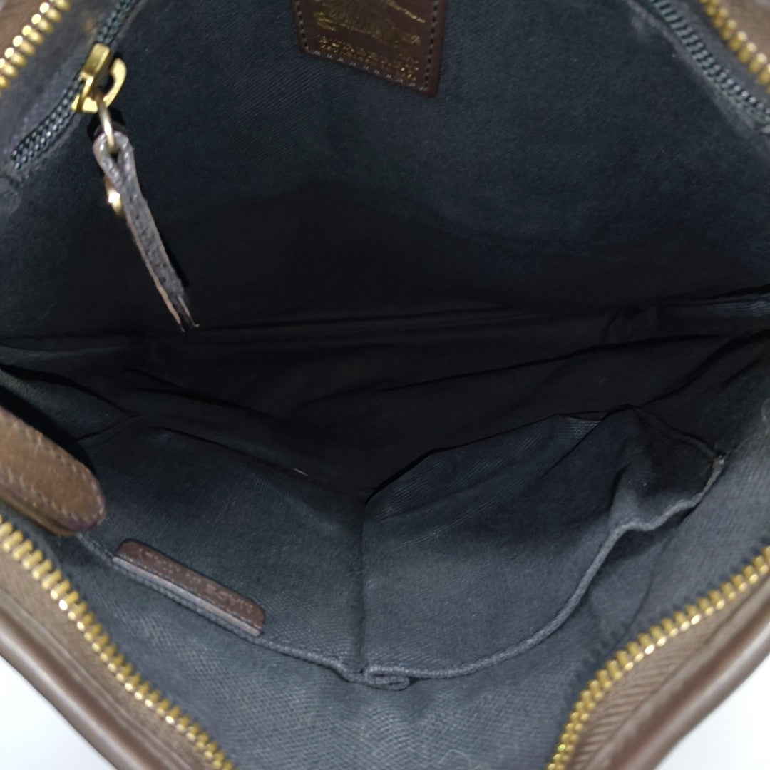 Coated Canvas Crossbody Bag Brown