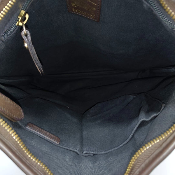 Coated Canvas Crossbody Bag Brown