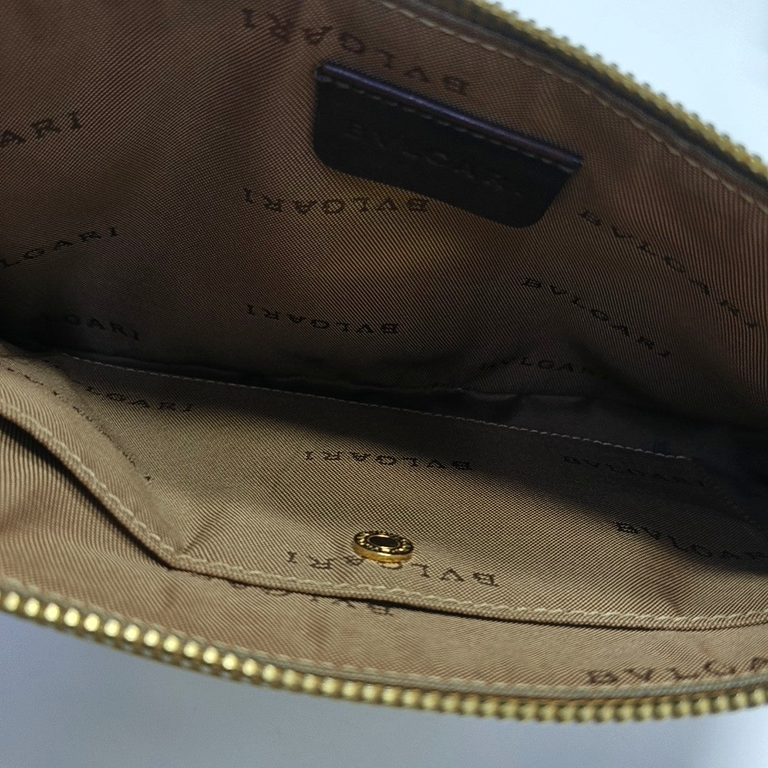 Fabric Top Handle Bag Brown