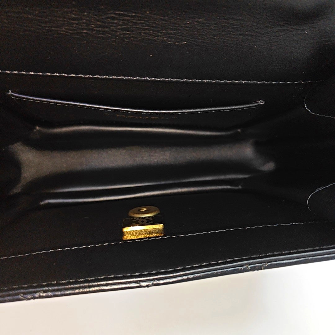 Quilted Calfskin Shoulder Bag Small Black