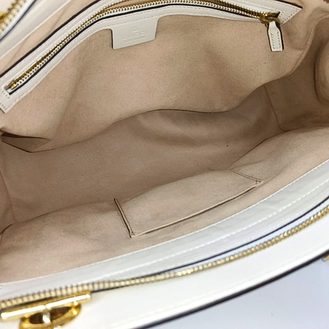 Monogram Calfskin Tote Bag White