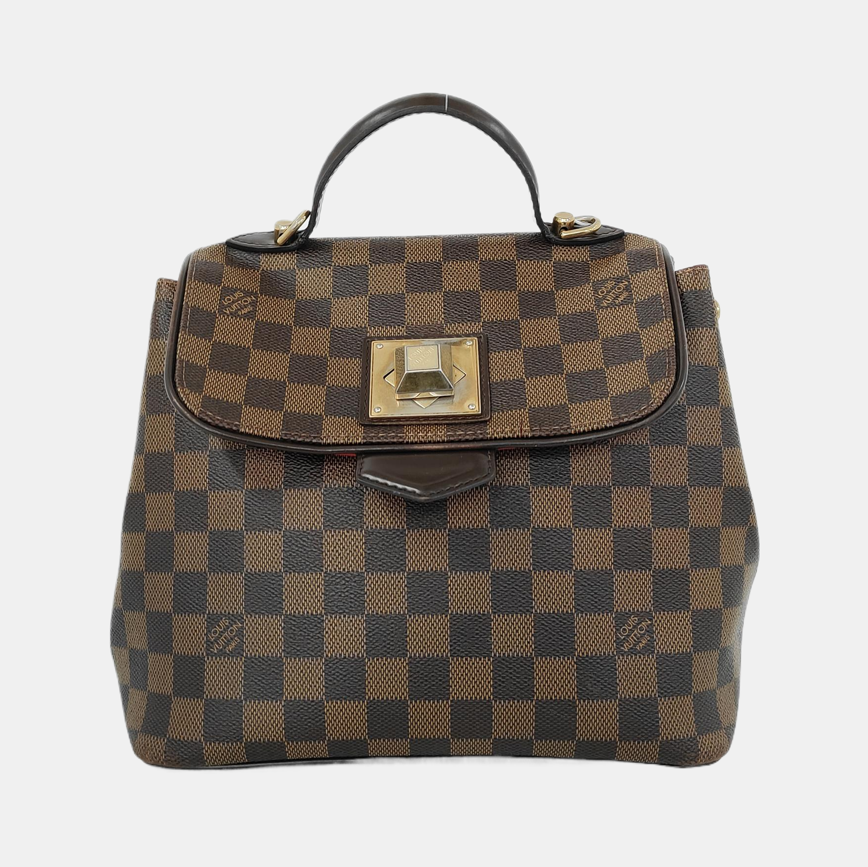BERGAMO Damier Ebene Coated Canvas Brown