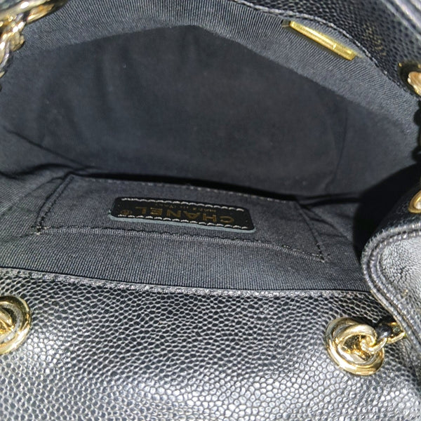 DUMA Small Quilted Grained Calfskin Black