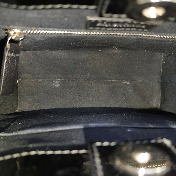 Shopping Bag Super Mini Patent Leather Black