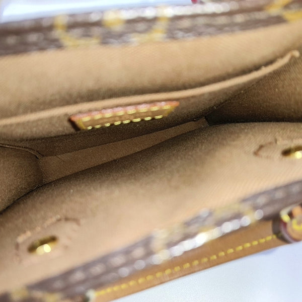 SAC PLAT Mini Monogram Coated Canvas Brown