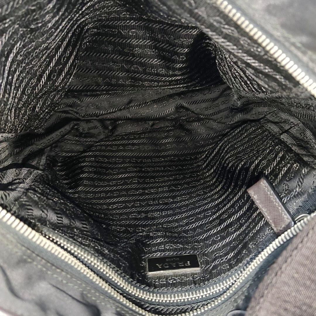 Nylon Shoulder Bag Black