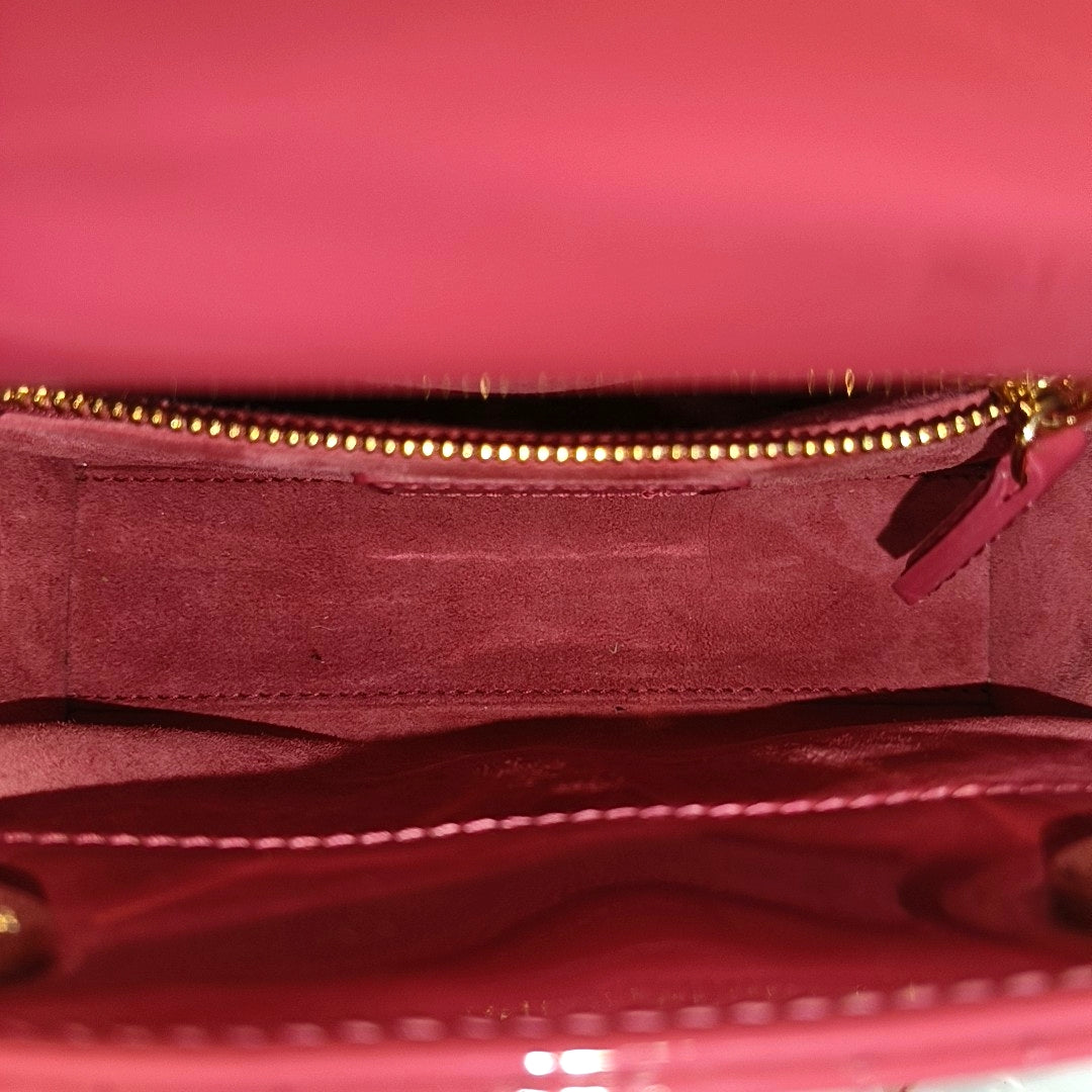 Lady Dior Mini Cannage Patent Leather Pink