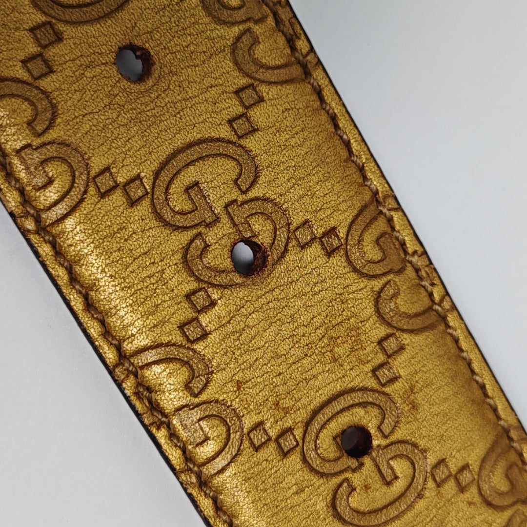 Leather Belt Gold
