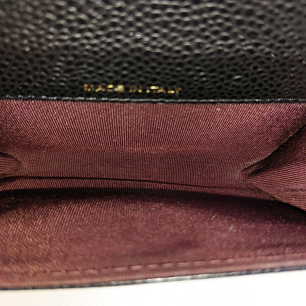CLASSIC FLAP Quilted Grained Calfskin Black Wallet