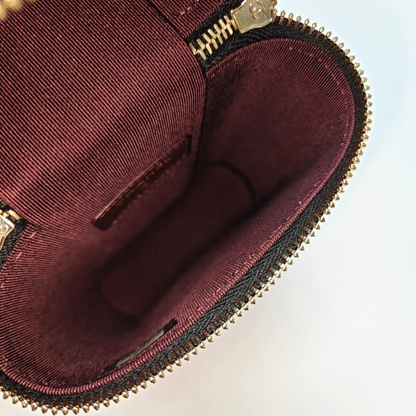 Quilted Grained Calfskin Shoulder Bag Black