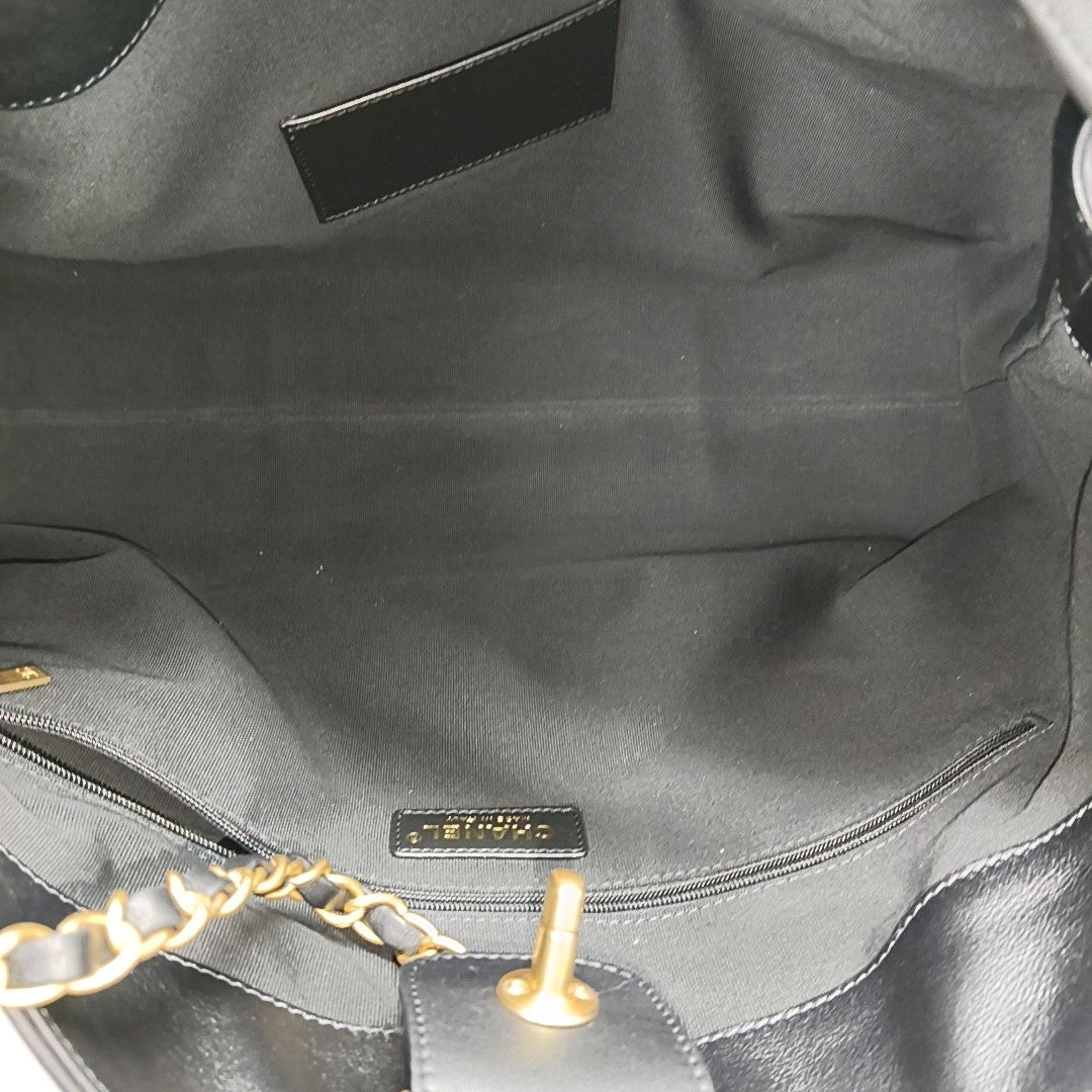 Quilted Calfskin Tote Bag Black